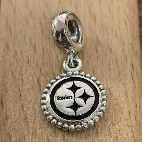 Pandora Pittsburgh Steelers Dangle Charm, S925 Silver Bracelets - Picture 1 of 4